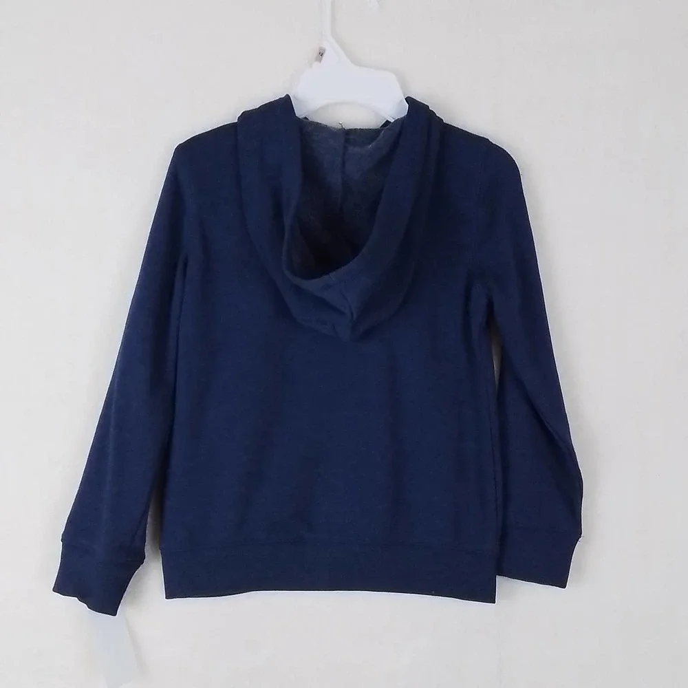 OshKosh Fleece‎ Lined Full Zip Hoodie Size 7 in Blue w/ Branding